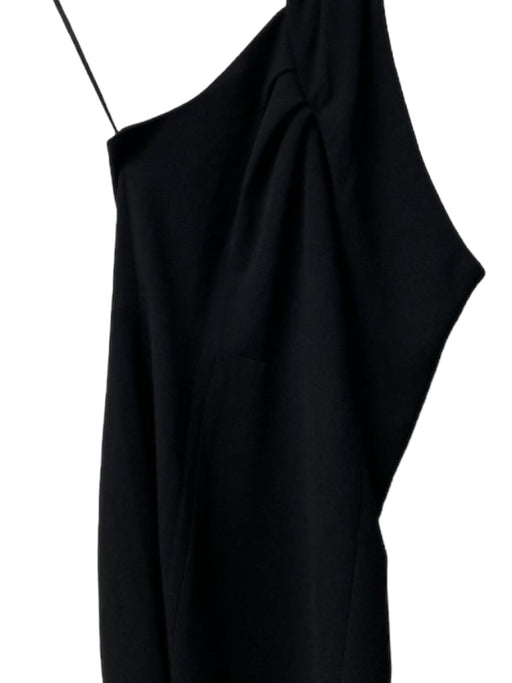 Tory Burch Size 10 Black Polyester Blend One Shoulder Side Zip Side Zip Dress Black / 10