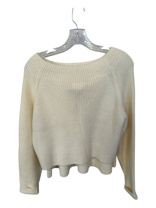 Mable Size M Cream Viscose Blend Long Balloon Sleeve Knit Cropped Sweater Set Cream / M