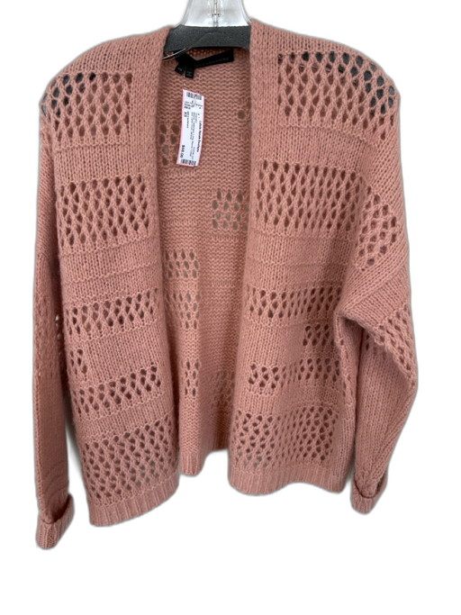 360 Cashmere Size XS Mauve Cashmere Long Sleeve Loose Knit Open Front Sweater Mauve / XS