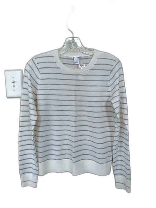 Club Monaco Size M White & Gray Long Sleeve Striped Sweater White & Gray / M
