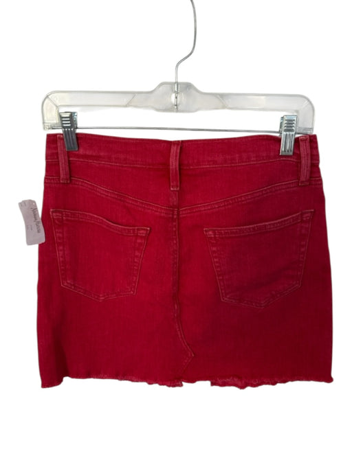 Frame Size 28 Red Cotton Blend Cut off Denim Skirt Red / 28