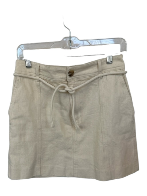 Madewell Size 2 Cream Cotton Rope Belted Skirt Cream / 2