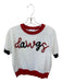 Queen of Sparkles Size XS White & Red Cotton & Acrylic Short Sleeve UGA Top White & Red / XS