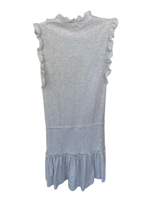 La Vie Size S Light Gray Cotton Sleeveless Heathered Ruffles Dress Light Gray / S