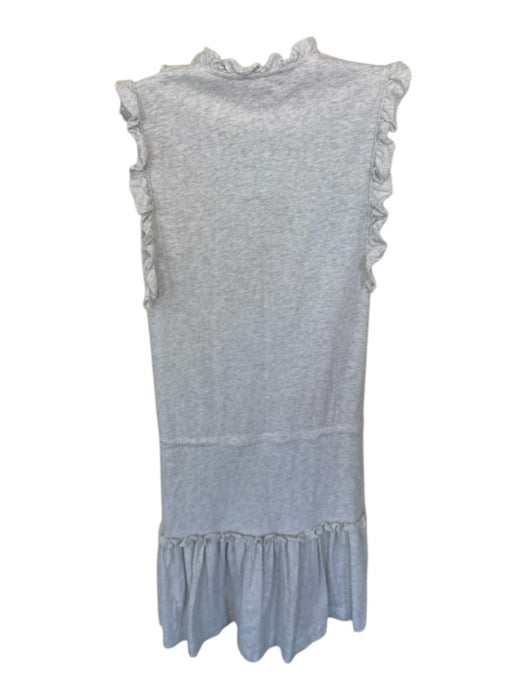 La Vie Size S Light Gray Cotton Sleeveless Heathered Ruffles Dress Light Gray / S
