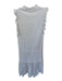 La Vie Size S Light Gray Cotton Sleeveless Heathered Ruffles Dress Light Gray / S