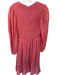 Sea New York Size 4 Salmon Linen Long Balloon Sleeve smocked V Neck Dress Salmon / 4