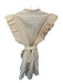 Marie Oliver Size S Cream Cotton Flutter Sleeves V Neck Elastic Waist Dress Cream / S