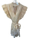 Marie Oliver Size S Cream Cotton Flutter Sleeves V Neck Elastic Waist Dress Cream / S