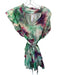 Marie Oliver Size S Green & Purple Silk Blend Short Sleeve Tie Dye Belted Dress Green & Purple / S