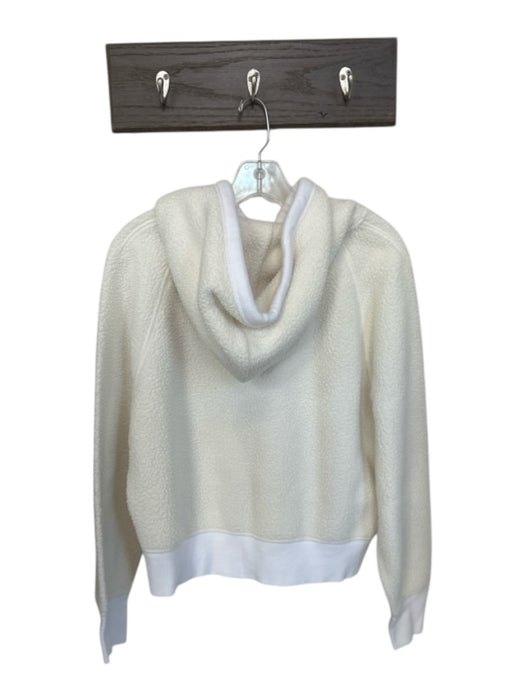 Rag & Bone Size M Ivory Polyester Half Zip Fuzzy Long Sleeve Hoodie Ivory / M
