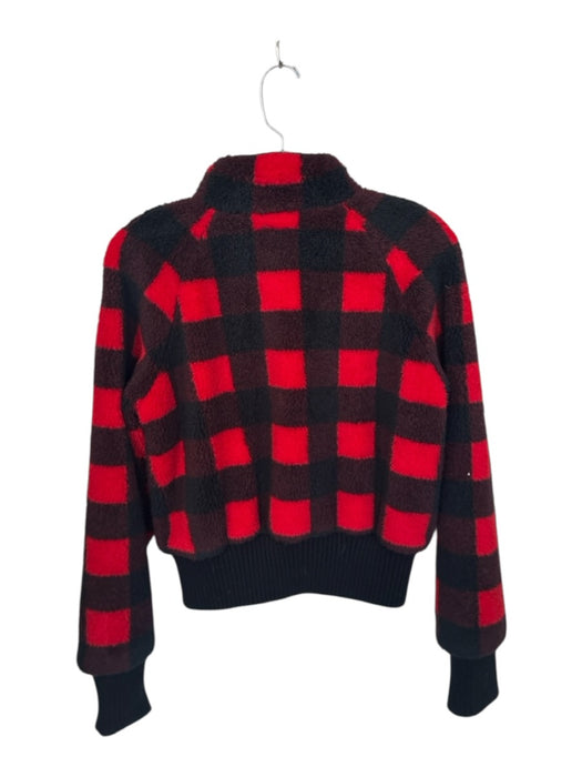 Mother Size S Red & Black Polyester Long Sleeve Buffalo Check Bomber Jacket Red & Black / S