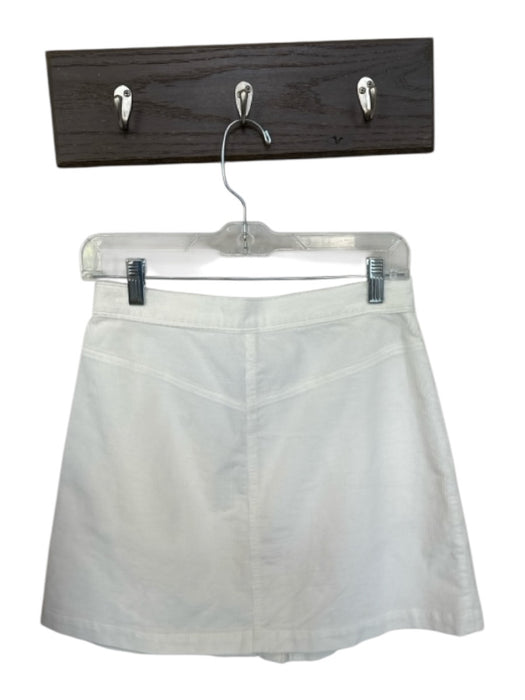 Bella Dahl Size 26 Ivory Corduroy High Waist Buttons Mini Skirt Ivory / 26