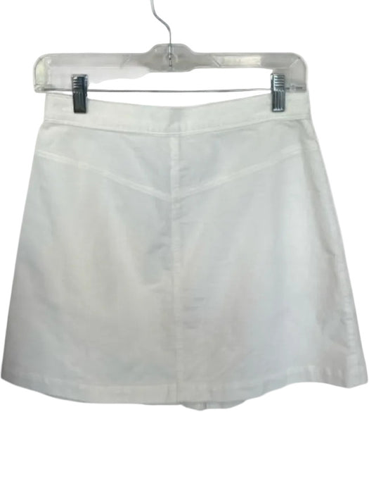 Bella Dahl Size 26 Ivory Corduroy High Waist Buttons Mini Skirt Ivory / 26