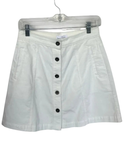 Bella Dahl Size 26 Ivory Corduroy High Waist Buttons Mini Skirt Ivory / 26