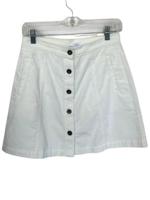 Bella Dahl Size 26 Ivory Corduroy High Waist Buttons Mini Skirt Ivory / 26