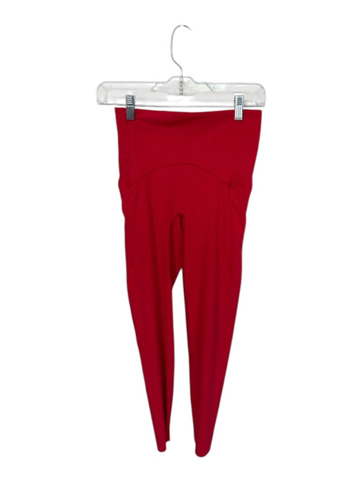 Spanx Size S Red Nylon Blend High Waist Side Pockets Athletic Leggings Red / S