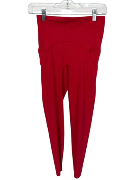 Spanx Size S Red Nylon Blend High Waist Side Pockets Athletic Leggings Red / S