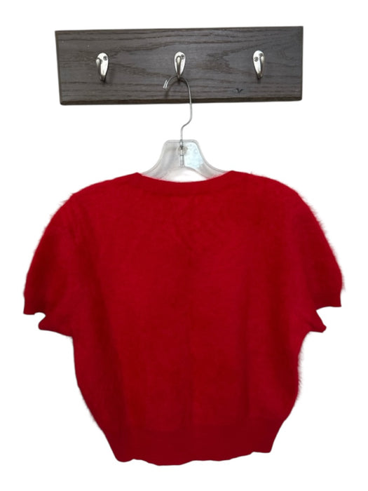 J. Crew Size M Red Cashmere Brushed Short Sleeve Sweater Red / M