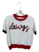 Queen of Sparkles Size XS White & Red Cotton Blend Short Sleeve UGA Top White & Red / XS