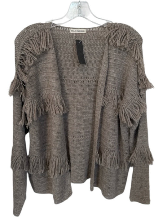 Ulla Johnson Size S Taupe Baby Alpaca Long Sleeve Fringe Knit Open Front Sweater Taupe / S