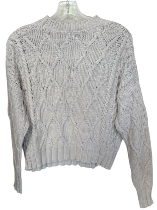 360 Sweater Size S Light Gray Cotton Long Sleeve Cable Knit Crew Neck Sweater Light Gray / S