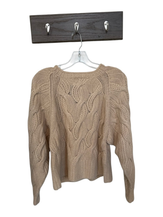 Club Monaco Size M Camel Cashmere Long Sleeve Chunky Knit Cable Knit Sweater Camel / M