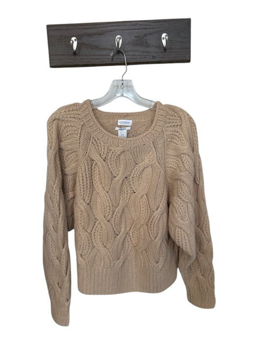 Club Monaco Size M Camel Cashmere Long Sleeve Chunky Knit Cable Knit Sweater Camel / M