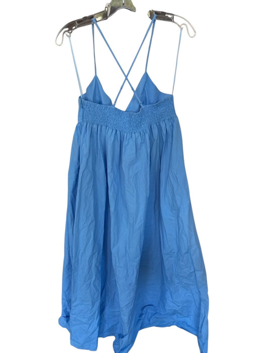 Susana Monaco Size L Baby Blue Cotton Spaghetti Strap Maxi Dress Baby Blue / L