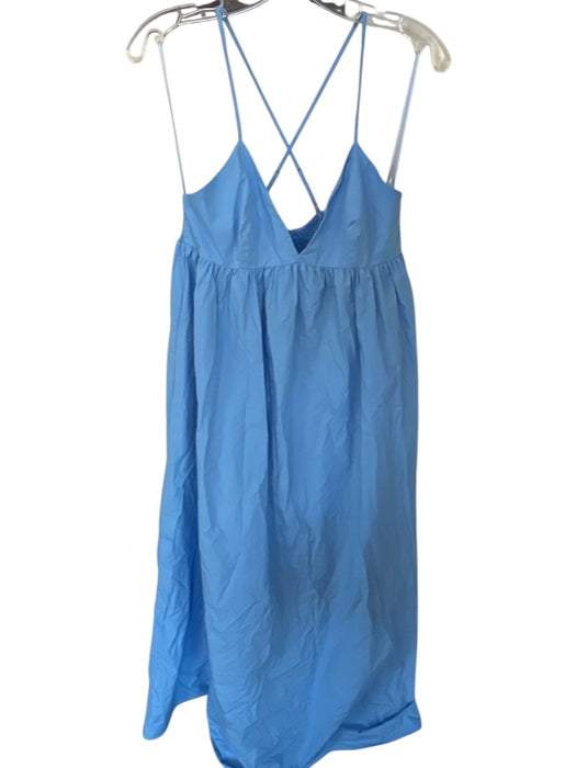 Susana Monaco Size L Baby Blue Cotton Spaghetti Strap Maxi Dress Baby Blue / L