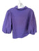 Stateside Size M Purple Cotton Long Balloon Sleeve Collar Button Down Top Purple / M