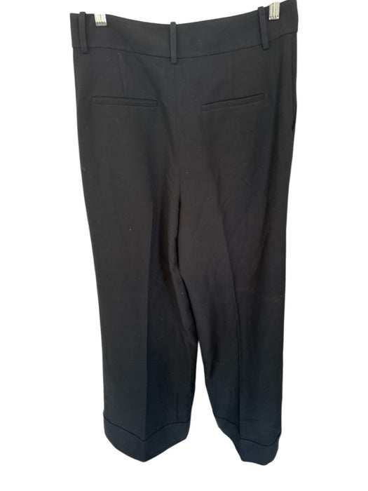 Alice & Olivia Size 10 Black Rayon Blend High Waist Wide Leg Pleat Trouser Pants Black / 10