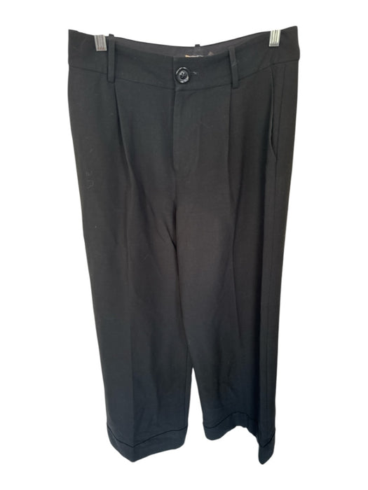 Alice & Olivia Size 10 Black Rayon Blend High Waist Wide Leg Pleat Trouser Pants Black / 10