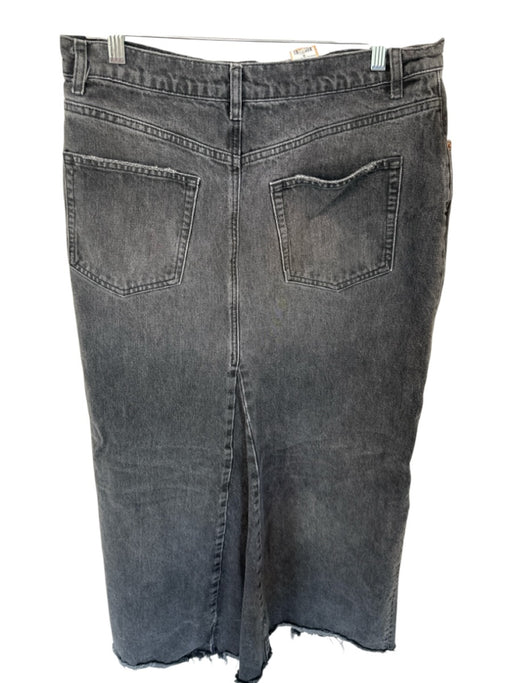 Agolde Size 30 Charcoal Organic Cotton High Waist Raw Hem Denim Maxi Skirt Charcoal / 30