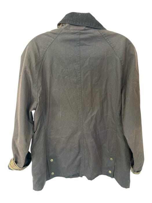 Barbour Size 10 Brown & Tan Coated Canvas Corduroy Collar Full ZIp Jacket Brown & Tan / 10