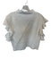 Alice & Olivia Size Est L Ivory Viscose Blend Mock Collar Flutter Sleeve Top Ivory / Est L