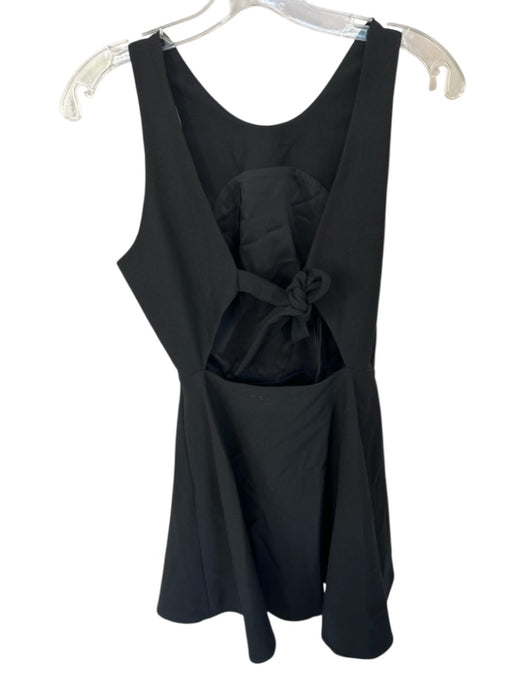 Elizabeth & James Size 4 Black Polyester Blend Sleeveless Side Zip Mini Dress Black / 4