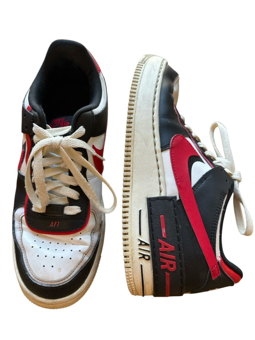Nike Air Shoe Size 9.5 White & Red Leather Color Block Athletic Sneakers White & Red / 9.5
