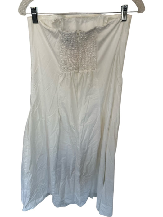 Mare Mare Size M White Cotton Strapless Boning Back Zip Maxi Dress White / M