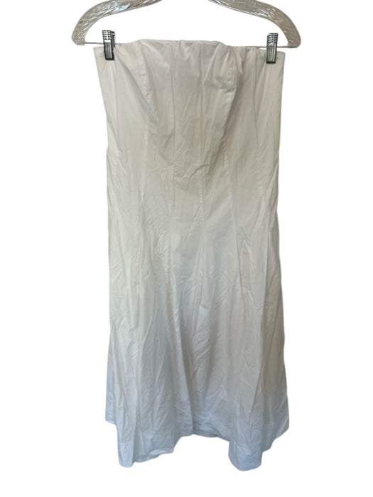 Mare Mare Size M White Cotton Strapless Boning Back Zip Maxi Dress White / M
