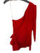 Lovers + Friends Size M Red One Long Sleeve Ruffle Sides Side Zip Dress Red / M