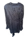 Acler Size 8 Midnight Navy Cupro Long Sleeve Pleat Detail Dress Midnight Navy / 8
