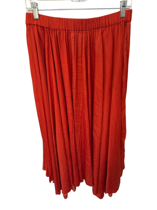 By Anthropologie Size M Rust Orange Polyester Elastic Waist Maxi Skirt Rust Orange / M