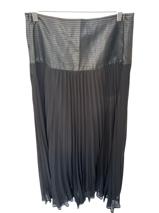 By Anthropologie Size M Black Vegan Leather Accents Waist band Maxi Skirt Black / M