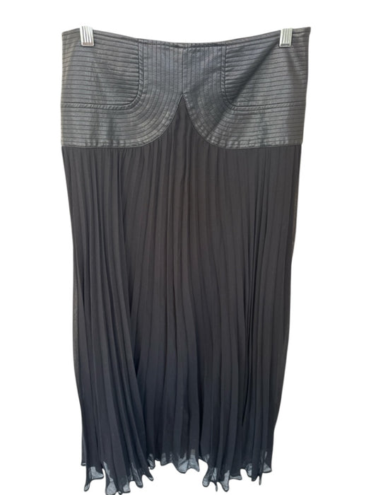 By Anthropologie Size M Black Vegan Leather Accents Waist band Maxi Skirt Black / M