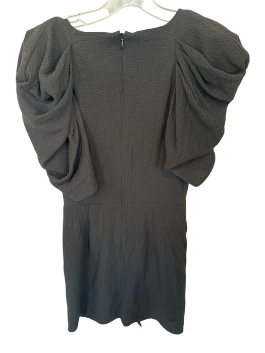 C/Meo Collective Size M Black Polyester Blend Textured Gathered Front Dress Black / M