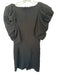 C/Meo Collective Size M Black Polyester Blend Textured Gathered Front Dress Black / M