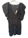 C/Meo Collective Size M Black Polyester Blend Textured Gathered Front Dress Black / M