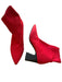 Zara Shoe Size 41 Red Canvas Stretch Block Heel Pointed Toe Booties Red / 41