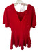 Alice & Olivia Size 6 Red Viscose Short Sleeve Back Tie Back Zip Dress Red / 6